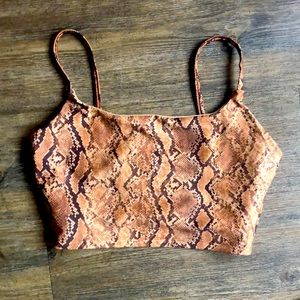 sports bra tank snake print